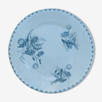 PLAT in earthenware Terre de Fer, large round dish, Madrid model, late 19th and early 20th century