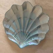 Magnificent iridescent blue vintage shell plate
