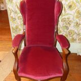 Voltaire armchair with ears and wheels