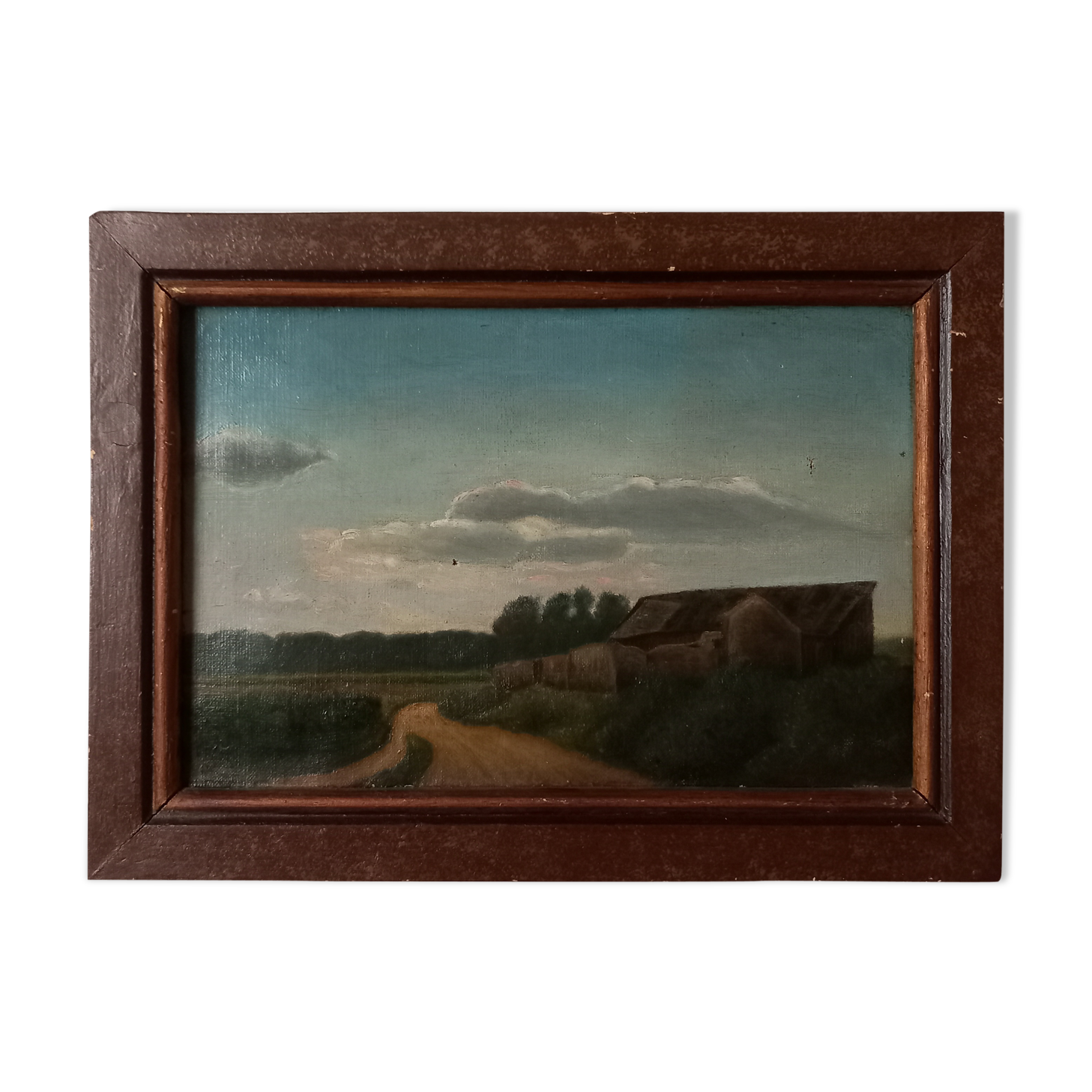 Oil painting of a landscape of Reims