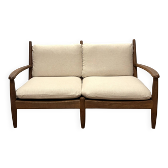 Scandinavian two-seater sofa reupholstered