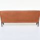 Canapé scandinave trois places en palissandre et cuir marron Danemark 1960