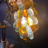 Large grape cluster lamp, Murano glass, 1950.