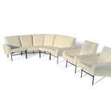 Rare panoramic sofa + 2 "G10" armchairs by Pierre Guariche Airborne edition