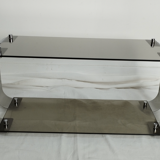 wall floor in metal and smoked glass, Donald Singer 1970