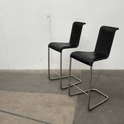 Vintage German cantilever bar stools B30 with leather cushions by Tecta and Jean Prouvé, set of 2.