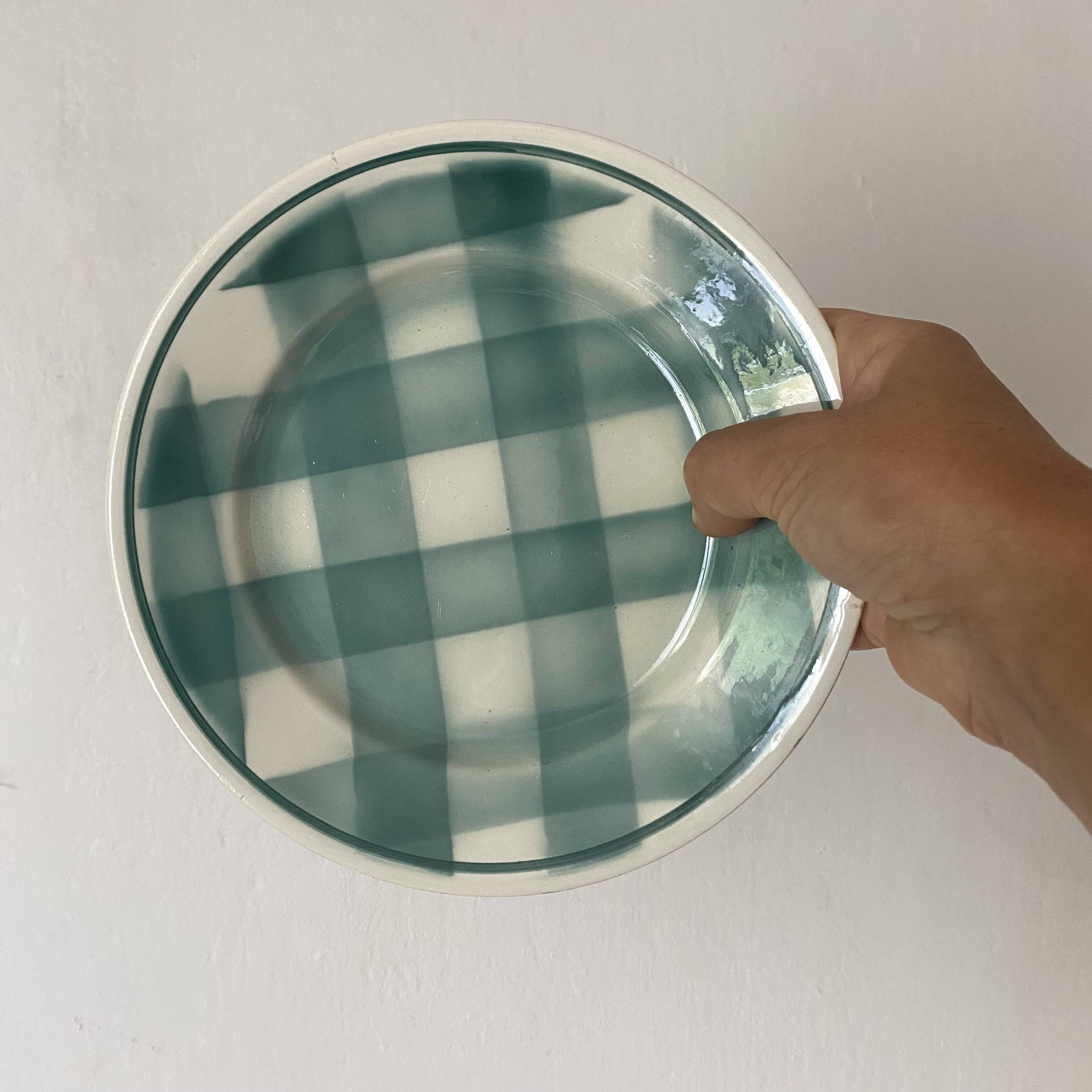 Vichy dessert plates and dish, 50s-60s