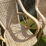 Rattan armchair duo