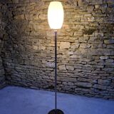 Chrome and brass floor lamp