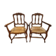 Louis XV oak-style mulched armchairs