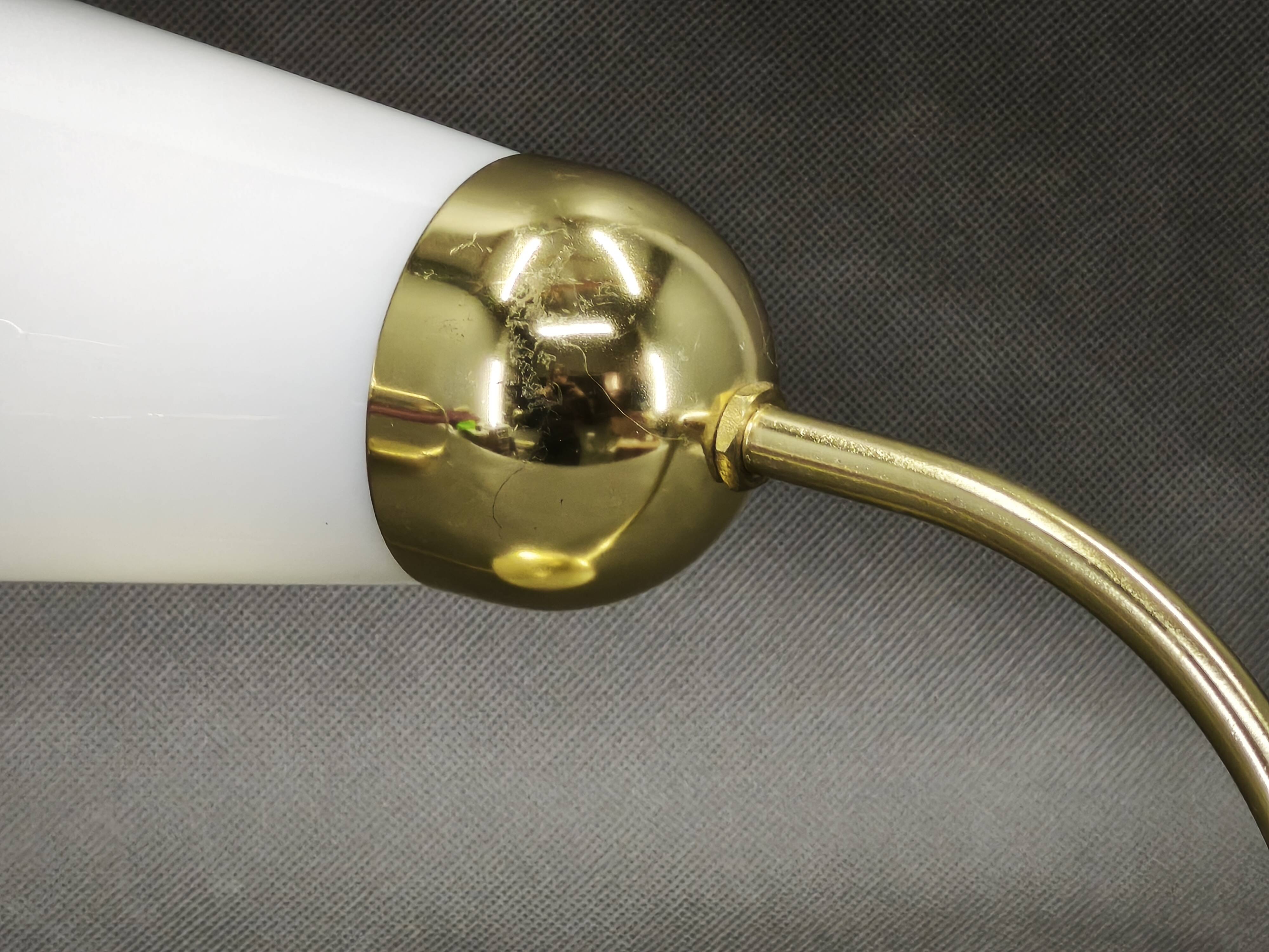 Pair of Brass Opaline Wall Lights by Kamenický Šenov, 1970s