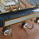 Rectangular Art Deco Chandelier 6 Golden Brass Lights