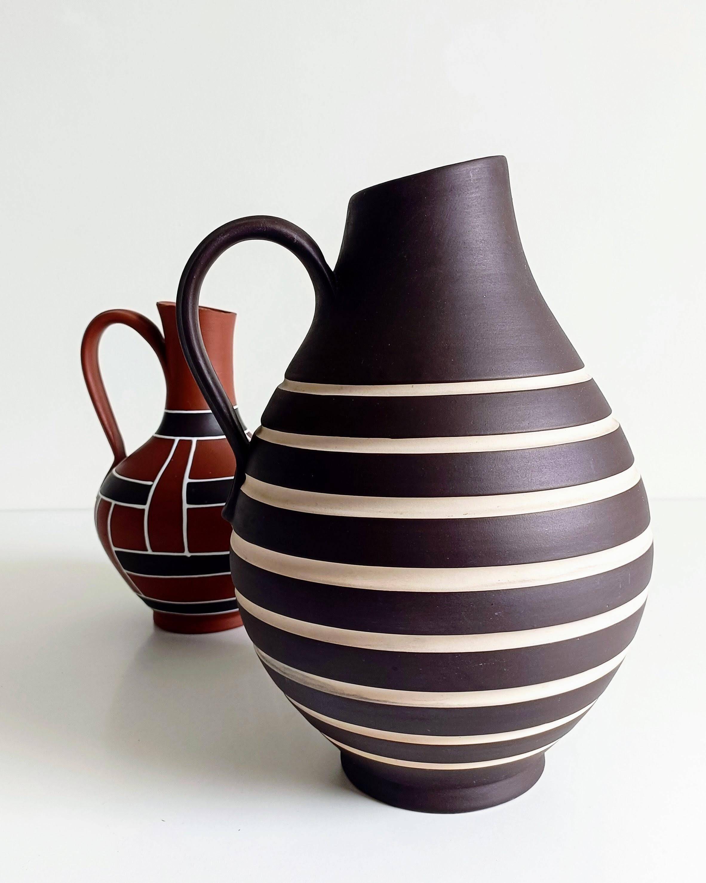 Mid-Century Modern Terracotta Pitcher by AKRU, West Germany, 1950s