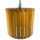Modern artisanal rulers shaped ceiling lamp, France 1960s