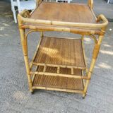 Rattan serving table