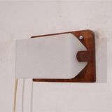 Vintage Scandinavian teak and plexi wall lamp 1970