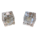 Pair of Modernist Cube Design Candle Holders Moulded Glass 1970s Vintage