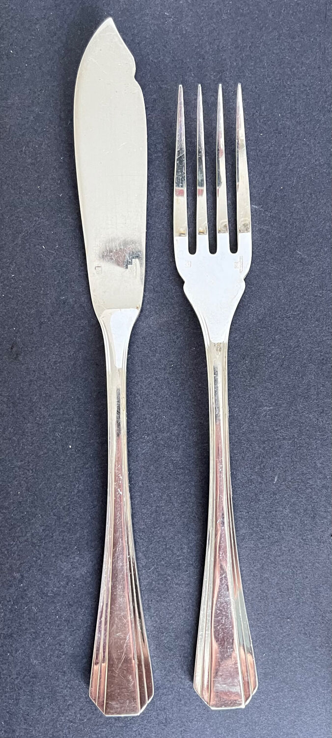 Christofle silver-plated fish cutlery (24 pieces)