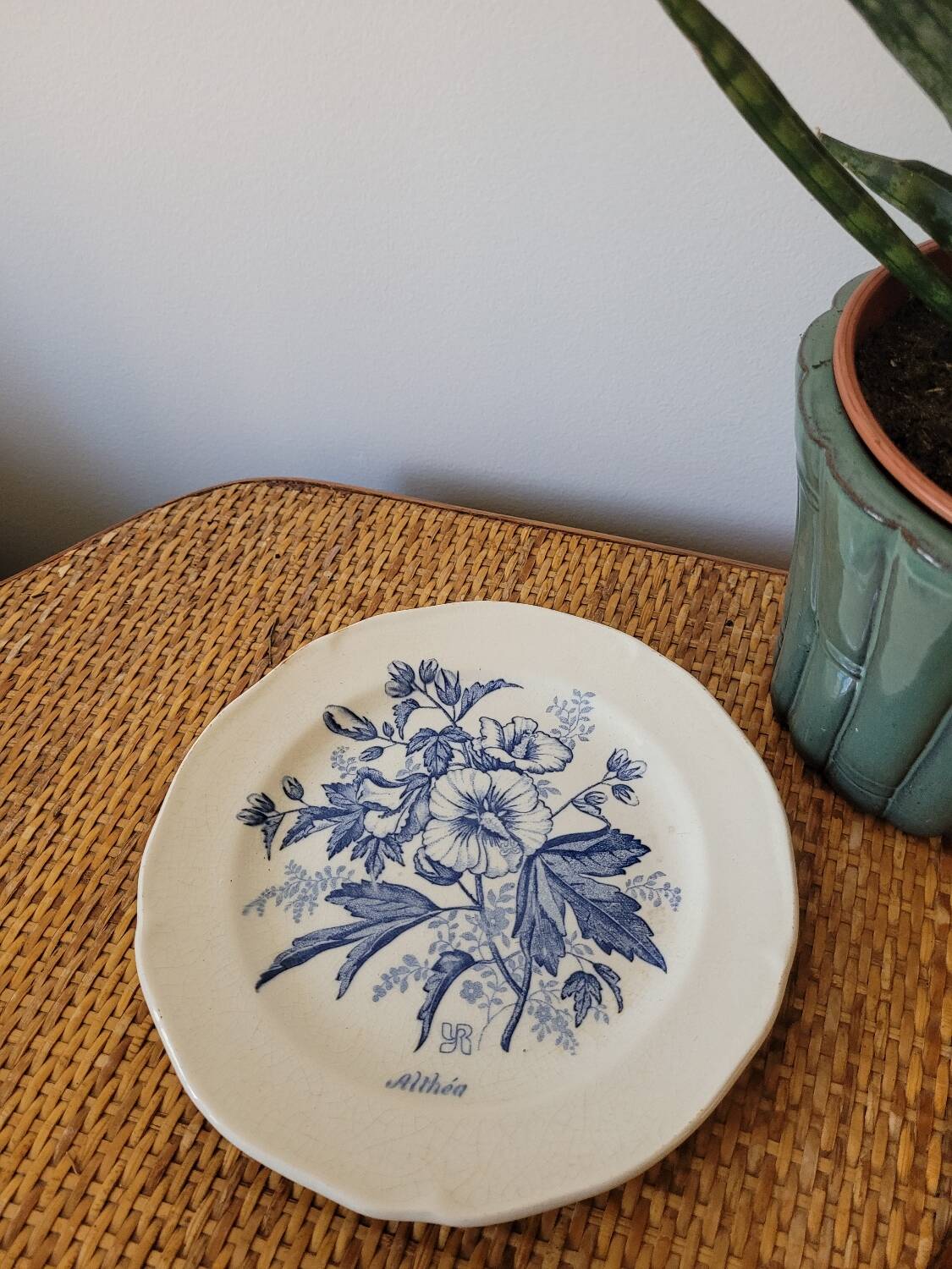 Botanical dessert plate from Gien