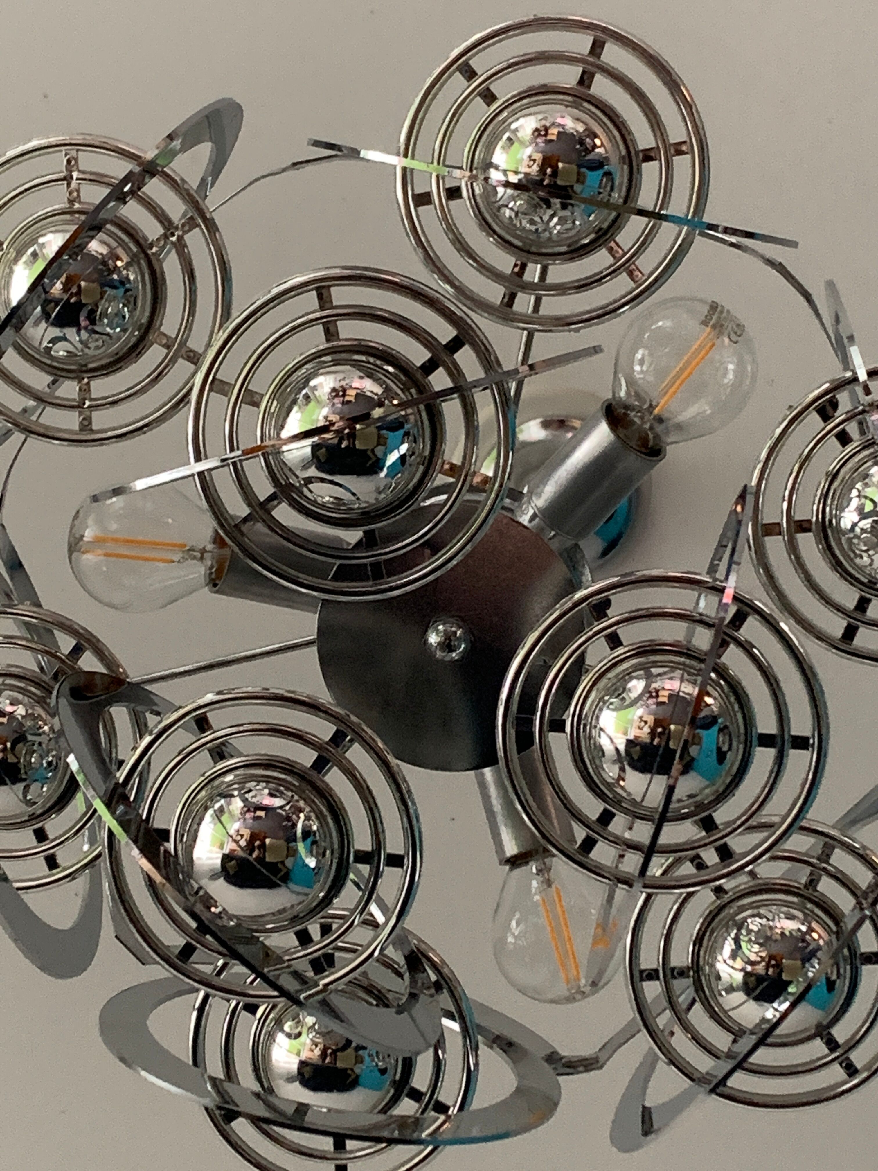 Chandelier planets Saturns, Space age, Italian design 1970