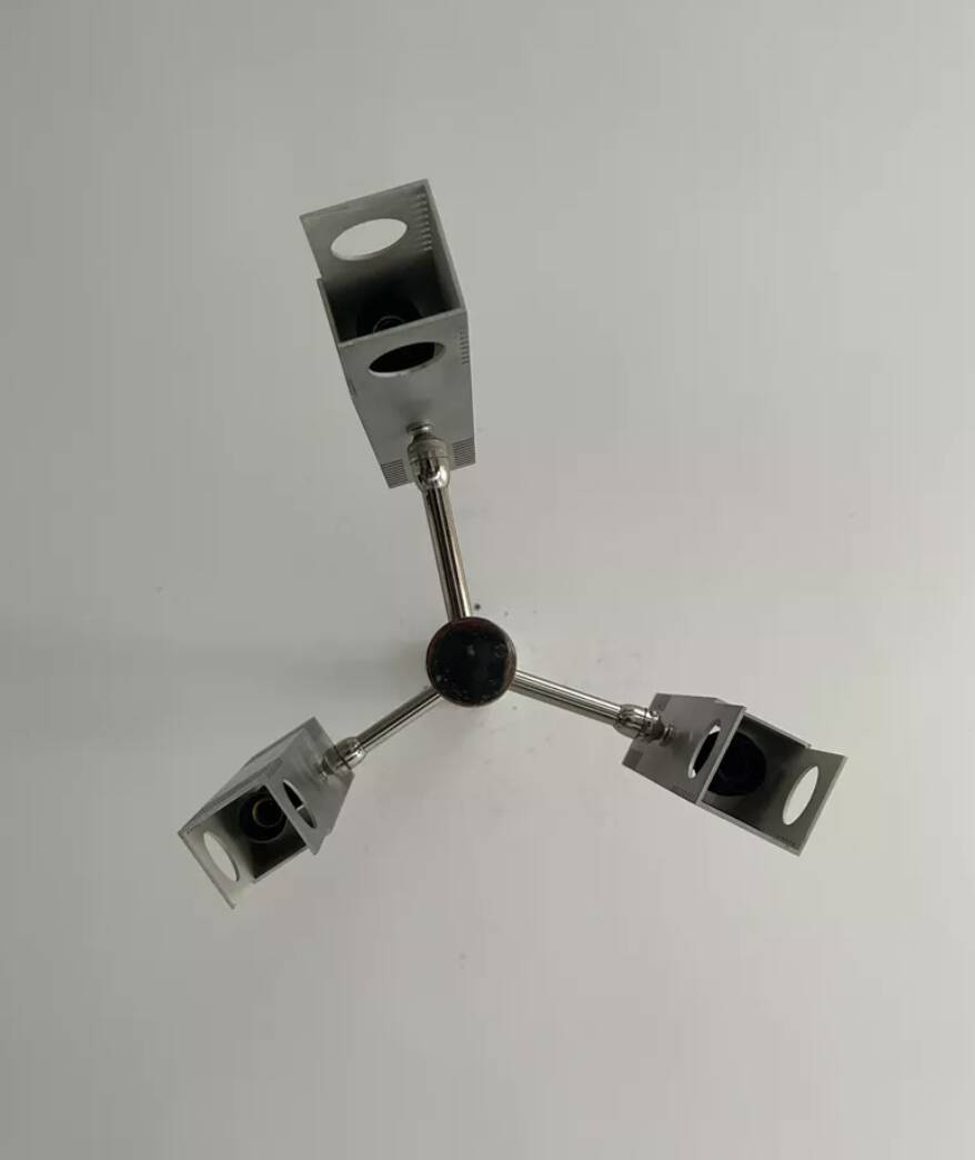 Henri Mathieu chandelier in chromed metal France 1960