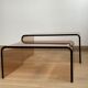 2 altuglas smoked nesting coffee table, 1970s
