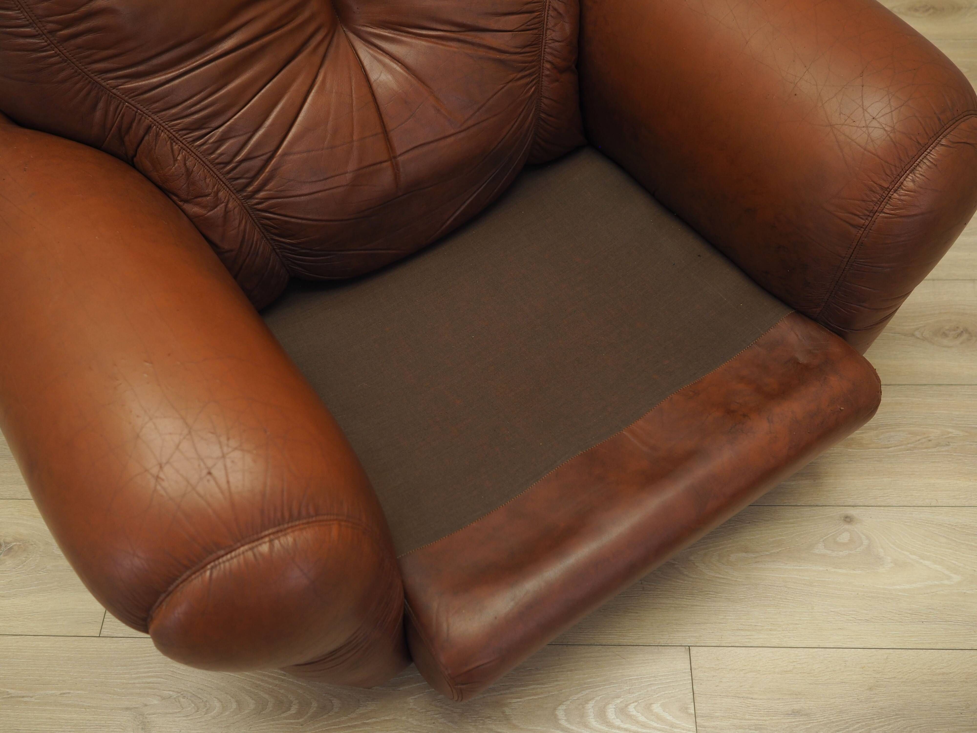 Brown armchair, Italian design, 1970s, production: Italy