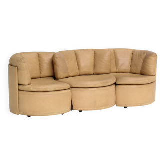 Canapé vintage DS-800 “Biscuit” par De Sede – en cuir beige 1970s