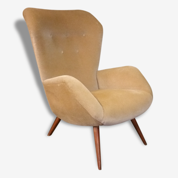 Rare Fauteuil année 50 Wing chair bergere de Ernst Max Jahn