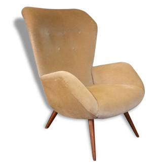 Rare Fauteuil année 50 Wing chair bergere de Ernst Max Jahn