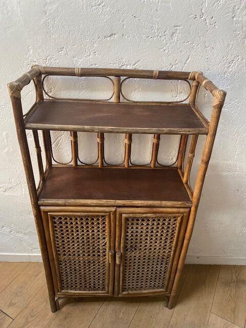 Rattan bamboo stand shelf