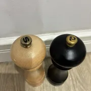 Peugeot Paris wooden salt and pepper mills, natural and black
