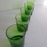 Set of 6 green vintage liqueur glasses