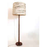 Teak floor lamp and wool lampshade Denmark 1960 1970
