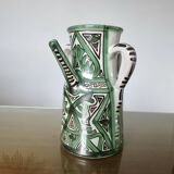 Domingo Punter, large pitcher with 3 handles, ceramic, signed, Spain 1960