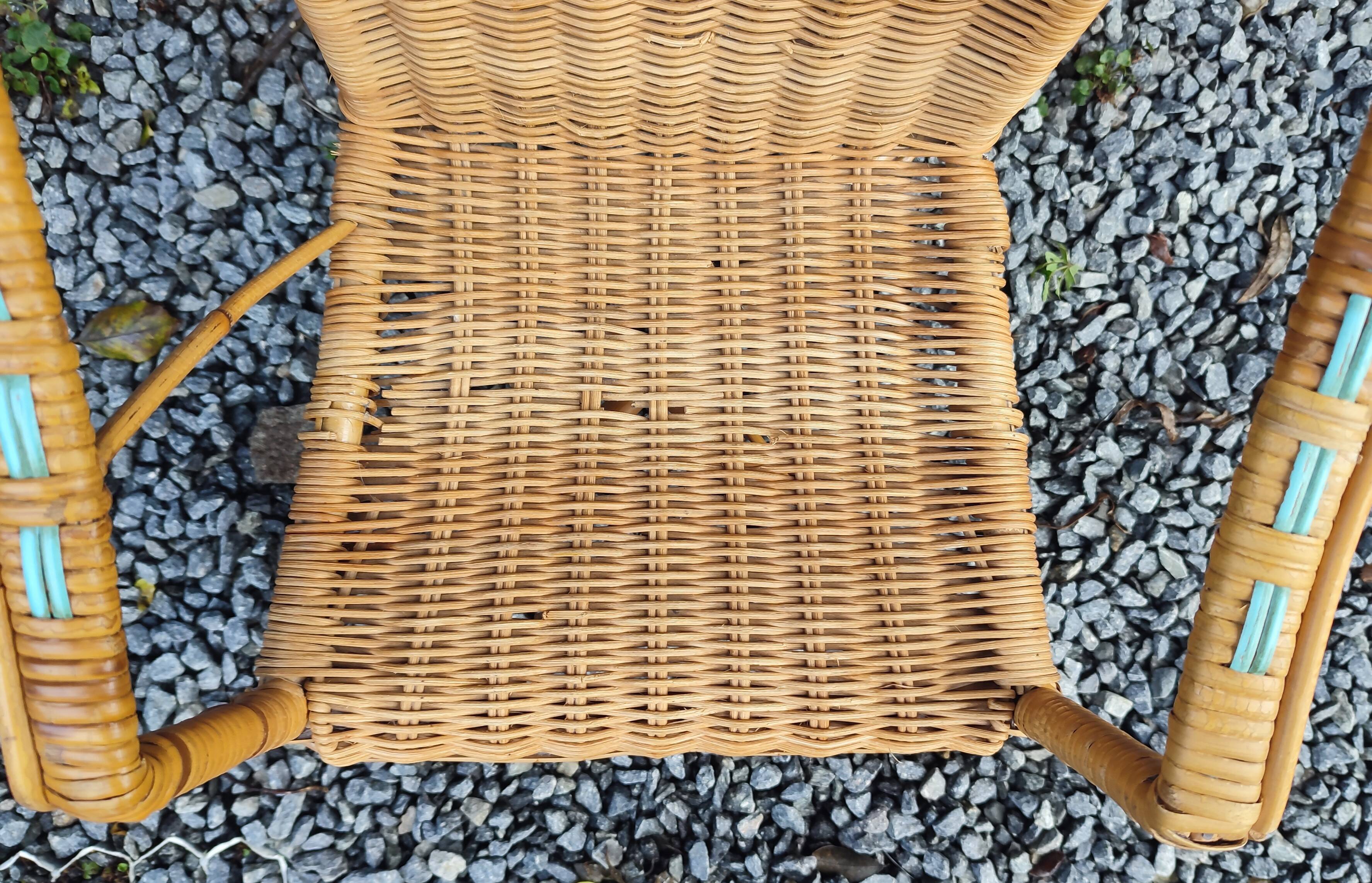 Small vintage rattan armchair/chair for children