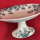 Gien opaque porcelain compote, Anemones 23.2 x 11 cm