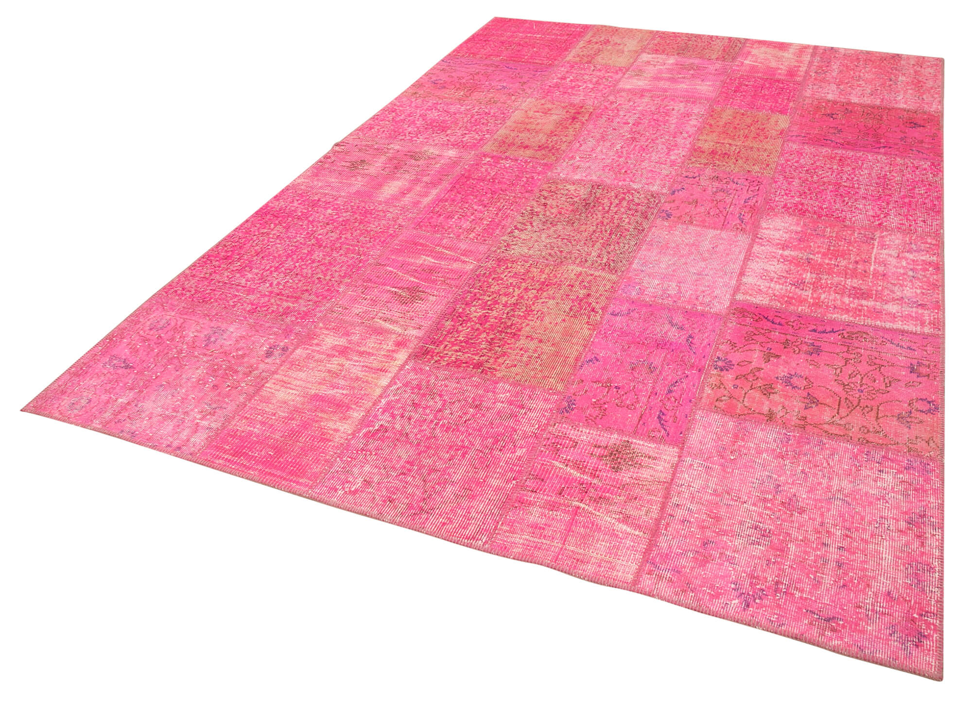 Tapis oriental surteint 200 cm x 300 cm tapis patchwork rose noué