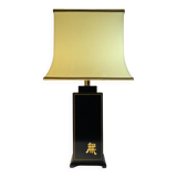 Lampe pagode noir et or 1970