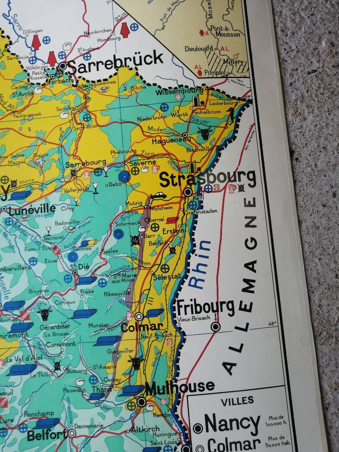 Old school map: France, North-East, Hatier Kaeppelin.