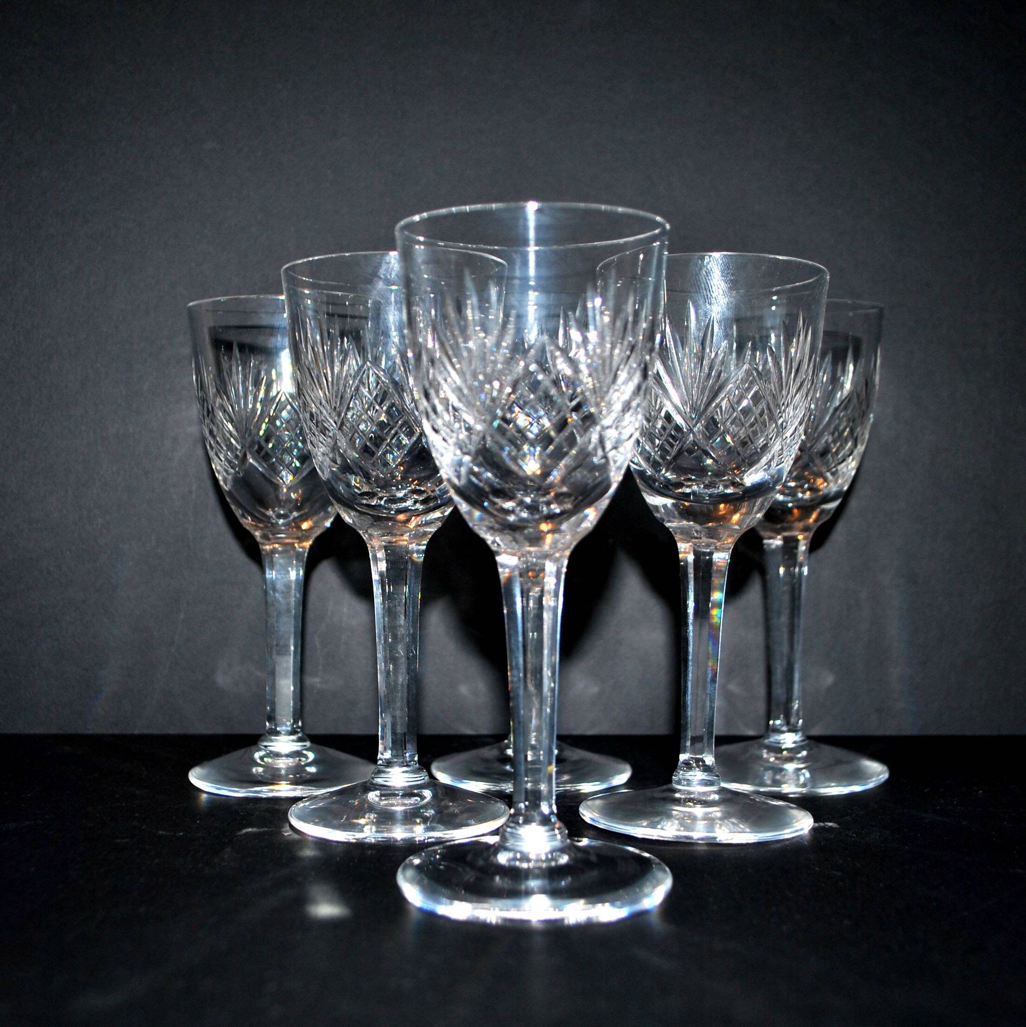 Set of 6 junon stemmed glasses cristallerie lorraine lemberg dlg chantilly h13.5
