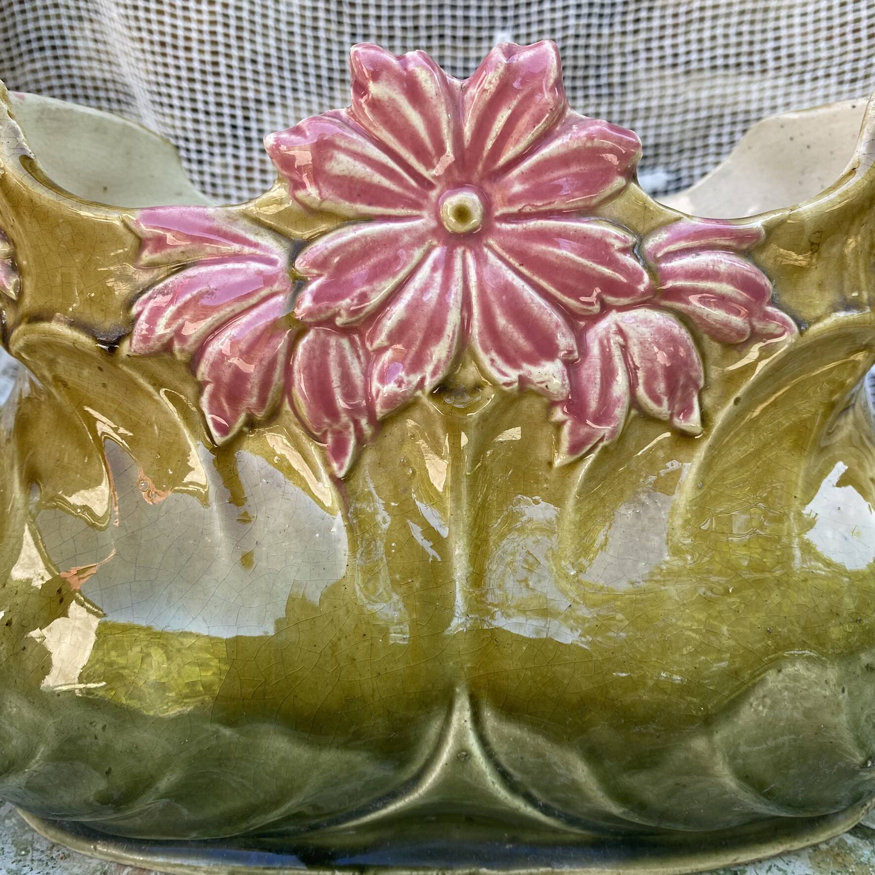 Art Nouveau slipware jardinière