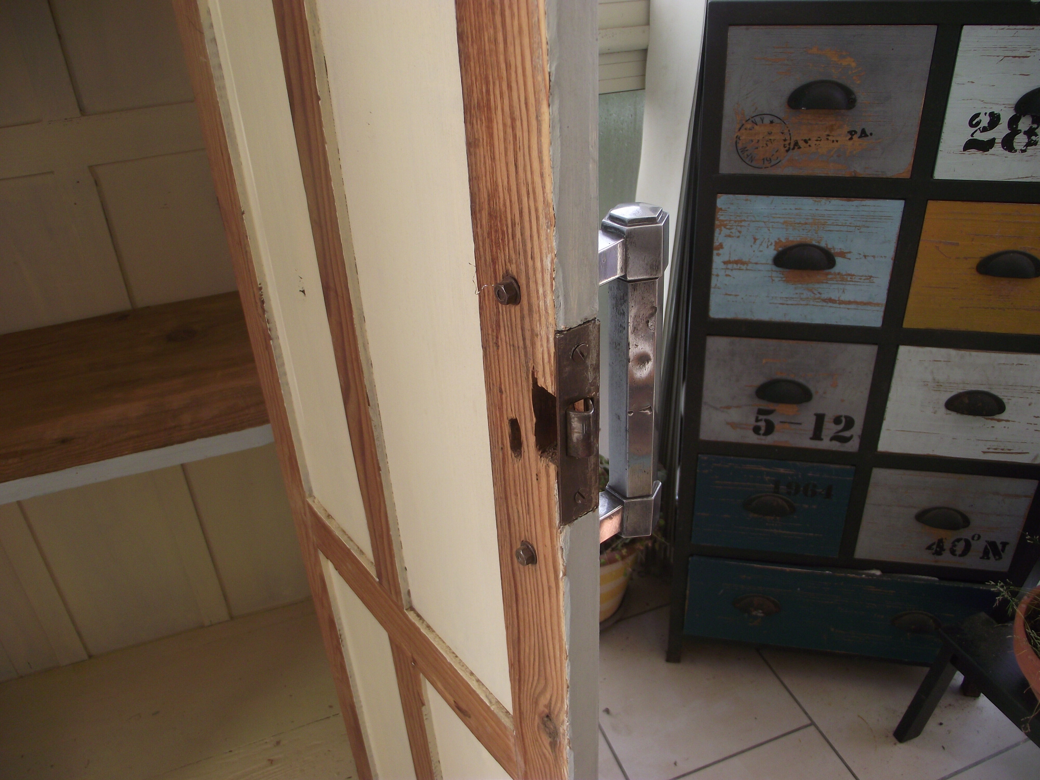 Parisian wardrobe in painted fir from the 30s 40s