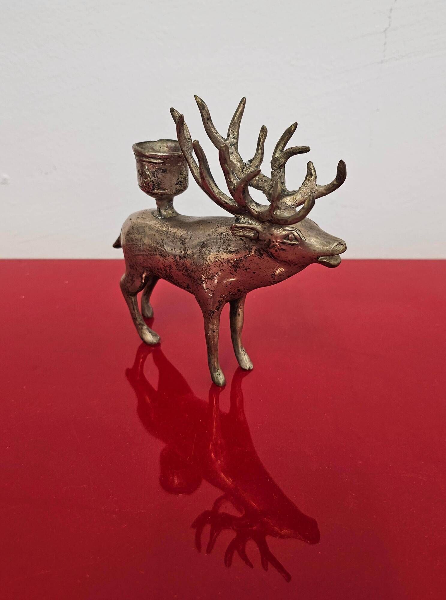 Pair of candle holders in the shape of a deer Mid Century Modern