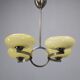 Art Deco nickel chandelier with champagne glass, Czechoslovakia 1930s