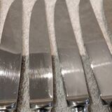 12 dessert knives with silver-plated metal handles, silversmith Ercuis Valencay