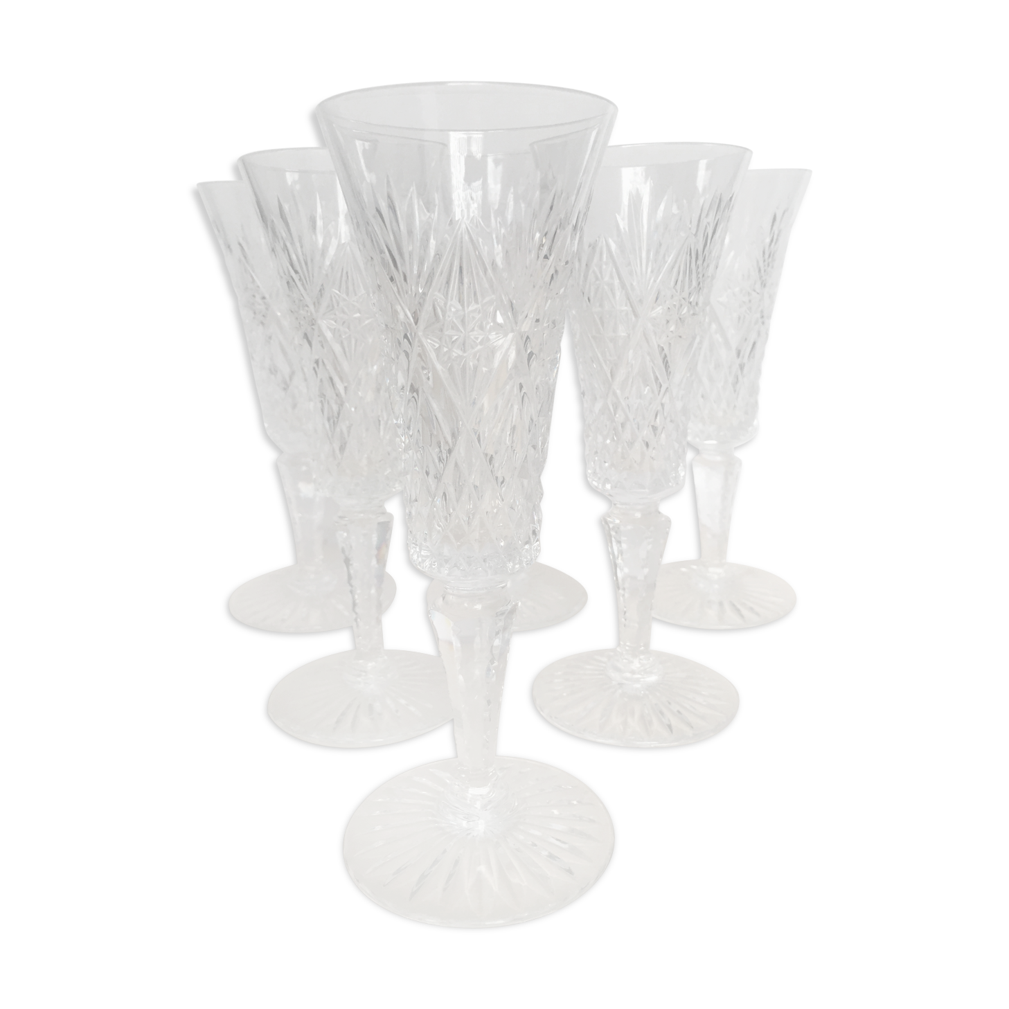 Set of 6 St. Louis champagne glasses