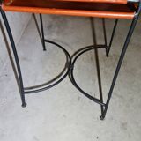 4 leather and wrought iron chairs