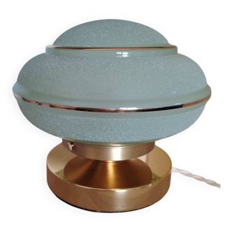 Frosted textured green globe touch lamp