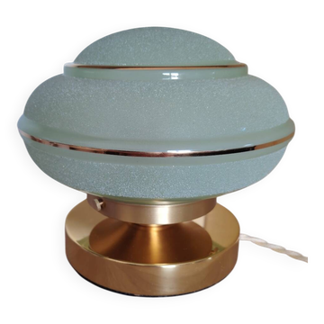 Frosted textured green globe touch lamp